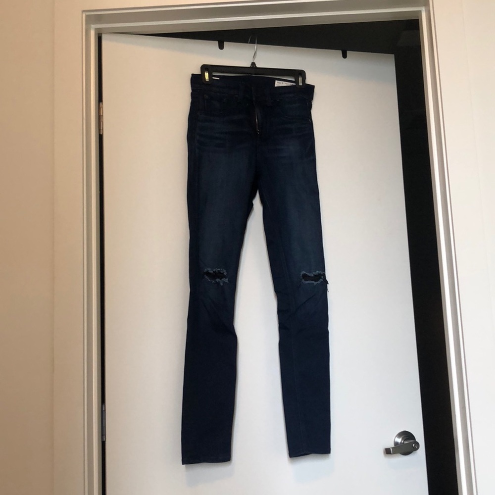 Rag and bone high rise skinny cut knees